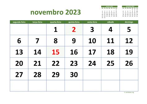 calendário 2023 novembro